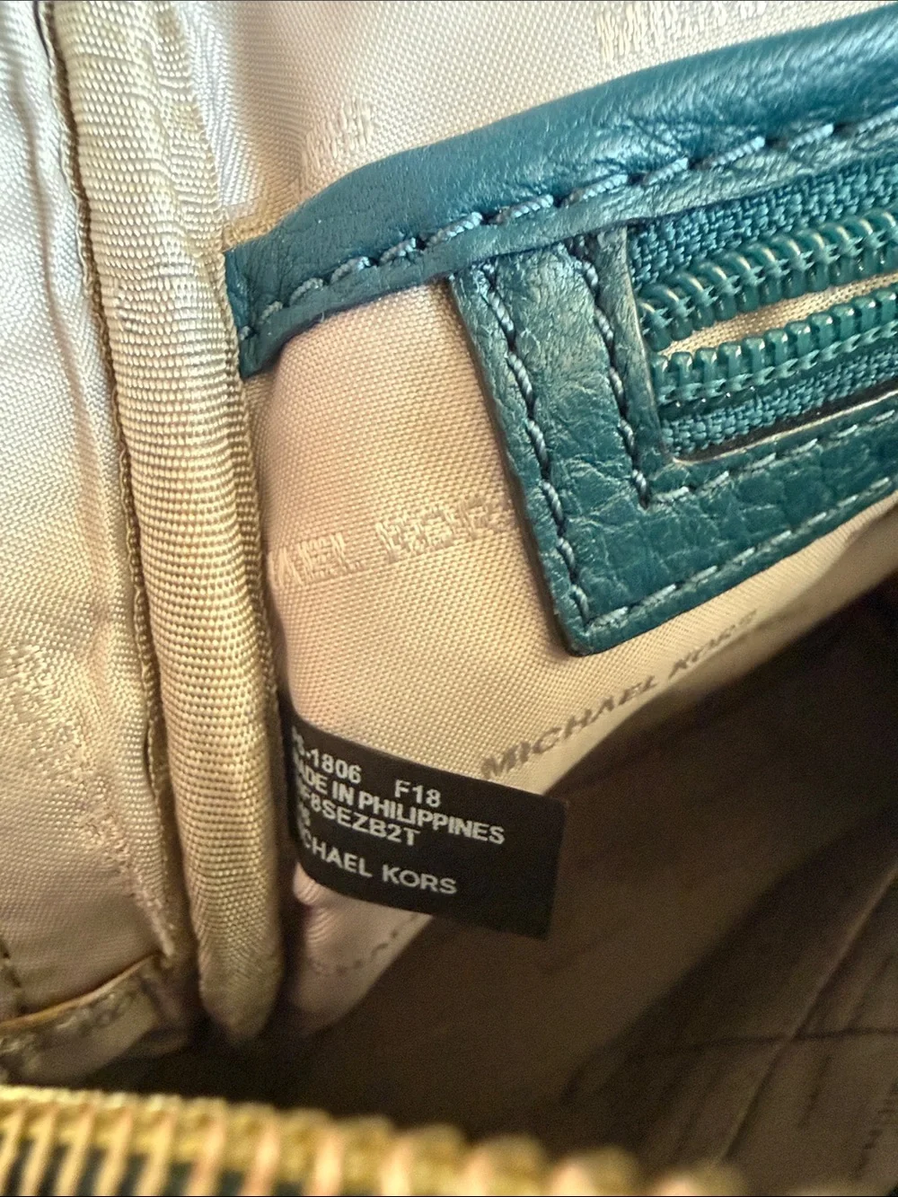 Michael Kors Teal and Navy Pebbled Leather Backpack NEVER WORN BRAND NEW